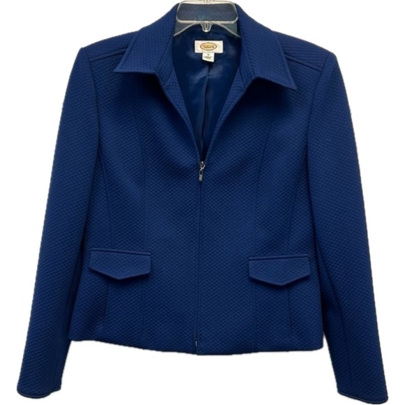 Talbots Lined Zip-Up Tailored Collared Heavy Blazer Jacket - Picture 1 of 9